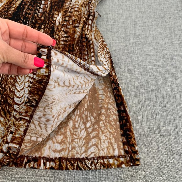 Worthington Stretch Brown Blouse Slit on Both Sides Belt Loops Large Cap Sleeve‎ - Picture 6 of 13